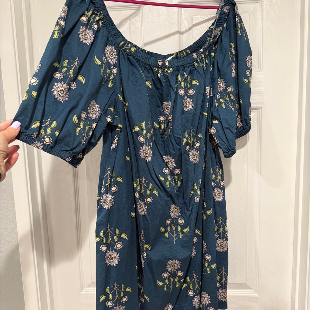 Old Navy Blue Floral Off-Shoulder Dress